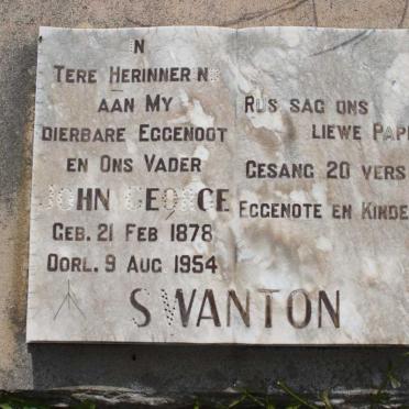 SWANTON John George 1878-1954