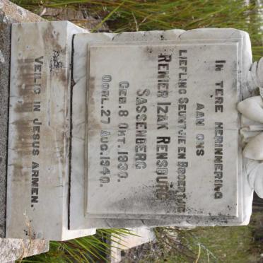 SASSENBURG Renier Izak Rensburg 1930-1940