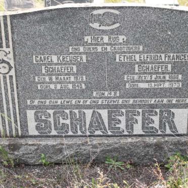 SCHAEFER Carel Kreuser 1875-1948 &amp; Ethel Elfrida 1888-1973