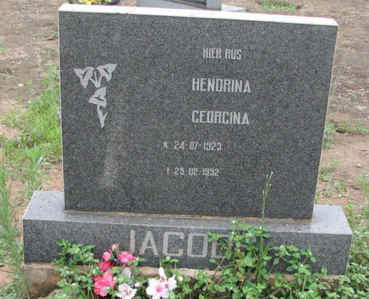 JACOBS Hendrina Georgina 1923-1992