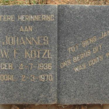 KOTZE Johannes W.F. 1936-1970