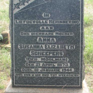 SCHEEPERS Anna Susanna Elizabeth nee MOOLMAN 1873-1944