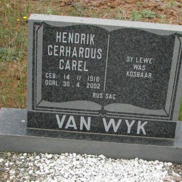 WYK Hendrik Gerhardus Carel, van 1916-2002