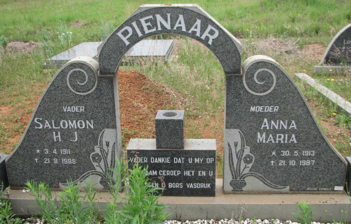 PIENAAR Salomon H.J. 1911-1988 &amp; Anna Maria 1913-1987