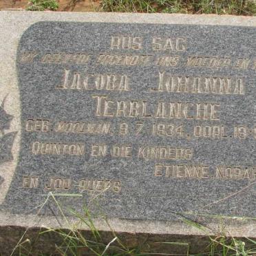 TERBLANCHE Jacoba Johanna nee MOOLMAN 1934-1963