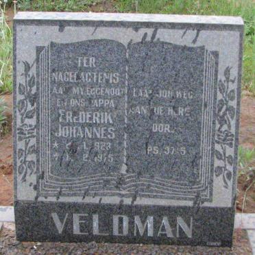 VELDMAN Frederik Johannes 1923-1975