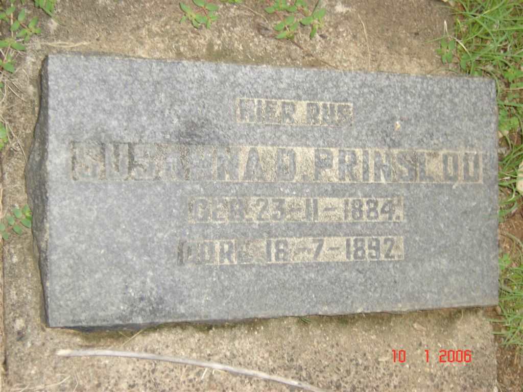 PRINSLOO Susanna D. 1884-1892