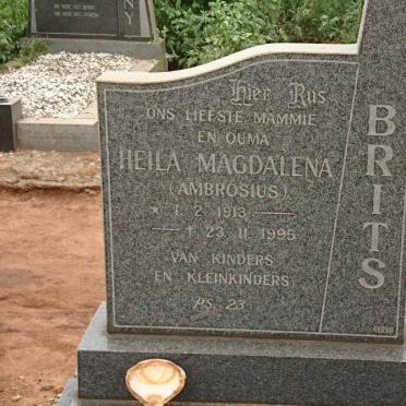 BRITS Heila Magdalena nee AMBROSIUS 1913-1995
