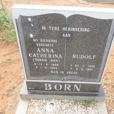 BORN Rudolph 1922-1998 &amp; Anna Catherina 1926-1994