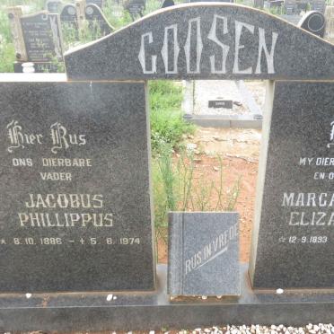 GOOSEN Jacobus Phillippus 1886-1974 &amp; Margaretha Elizabeth 1893-1971