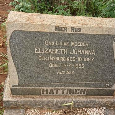 HATTINGH Elizabeth Johanna nee MYBURGH 1887-1955