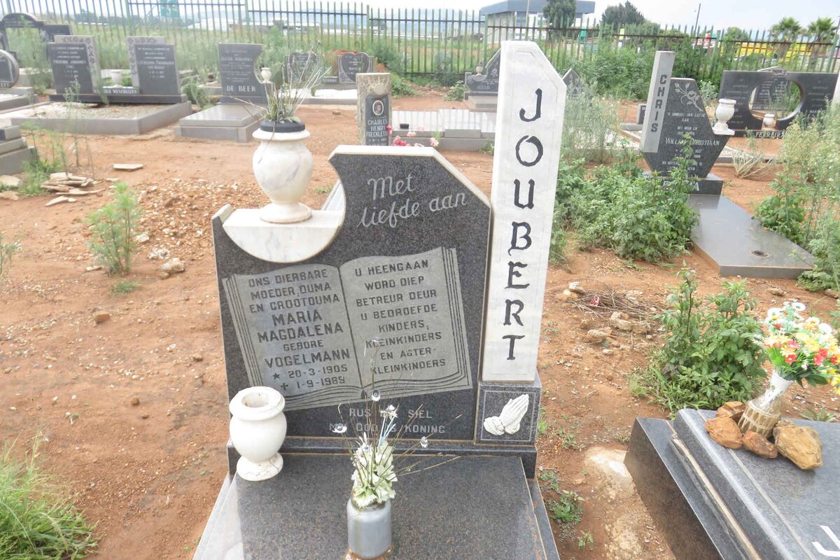 JOUBERT Maria Magdalena nee VOGELMAN 1905-1989