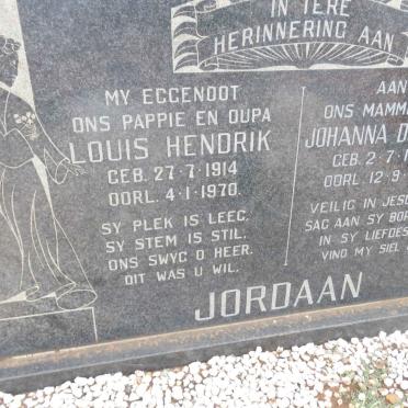 JORDAAN Louis Hendrik 1914-1970 &amp; Johanna Dorothea 1925-1976
