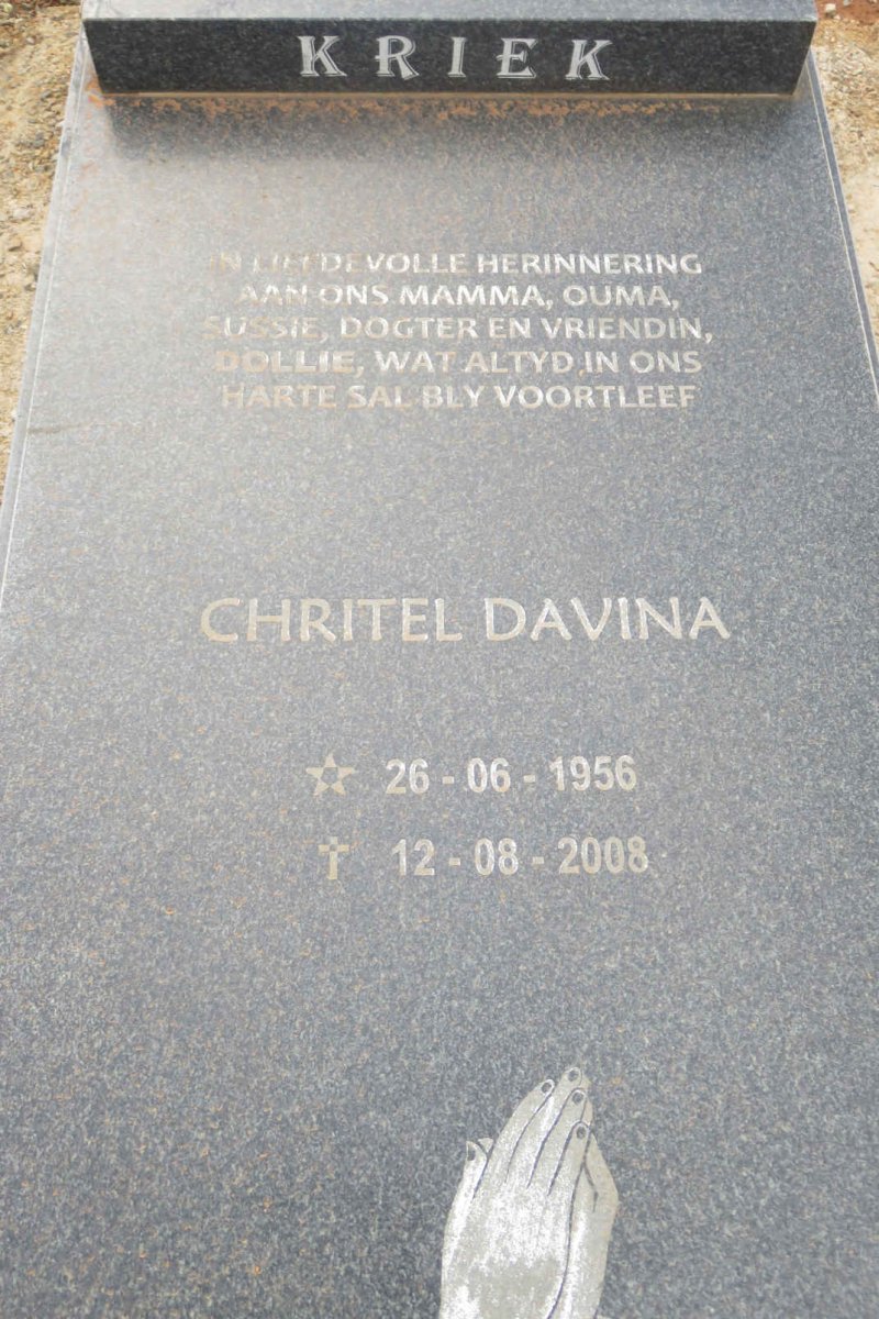 KRIEK Chritel Davina 1956-2008