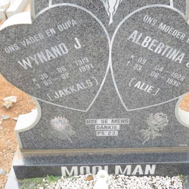 MOOLMAN Wynand J. 1919-1997 &amp; Albertina J.F. 1928-1996