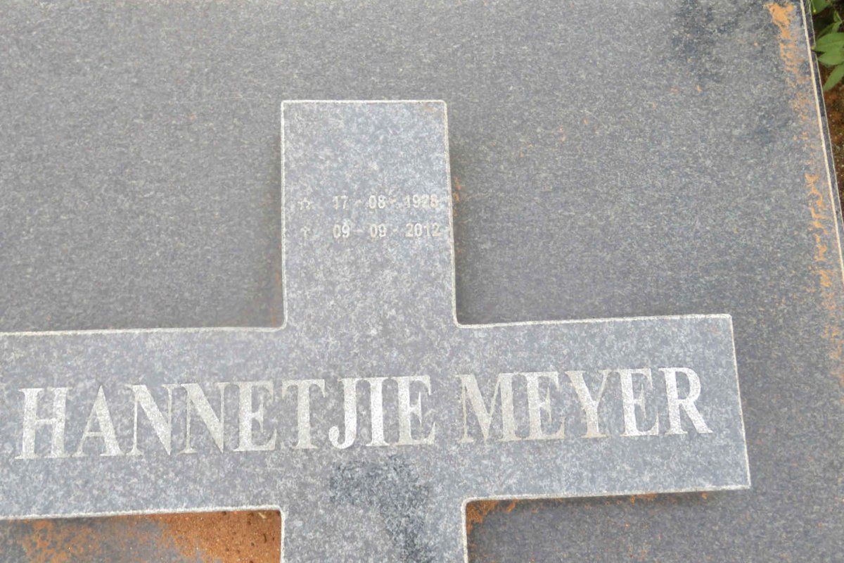 MEYER Hannetjie 1928-2012