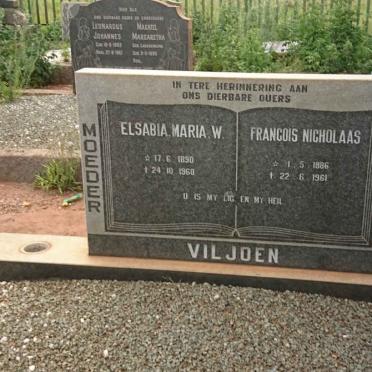 VILJOEN Francois Nicholaas 1886-1961 &amp; Elsabia Maria W. 1890-1960