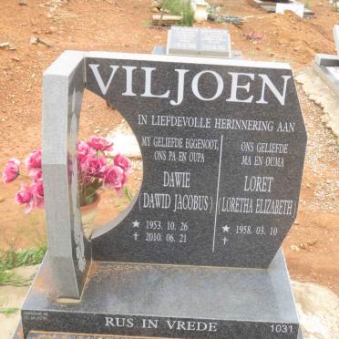 VILJOEN Dawid Jacobus 1953-2010 &amp; Loretha Elizabeth 1958-