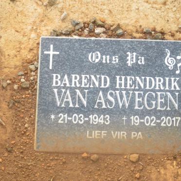 ASWEGEN Barend Hendrik, van 1943-2017