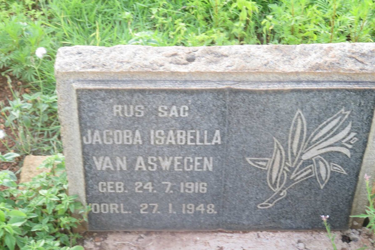 ASWEGEN Jacoba Isabella, van 1916-1948