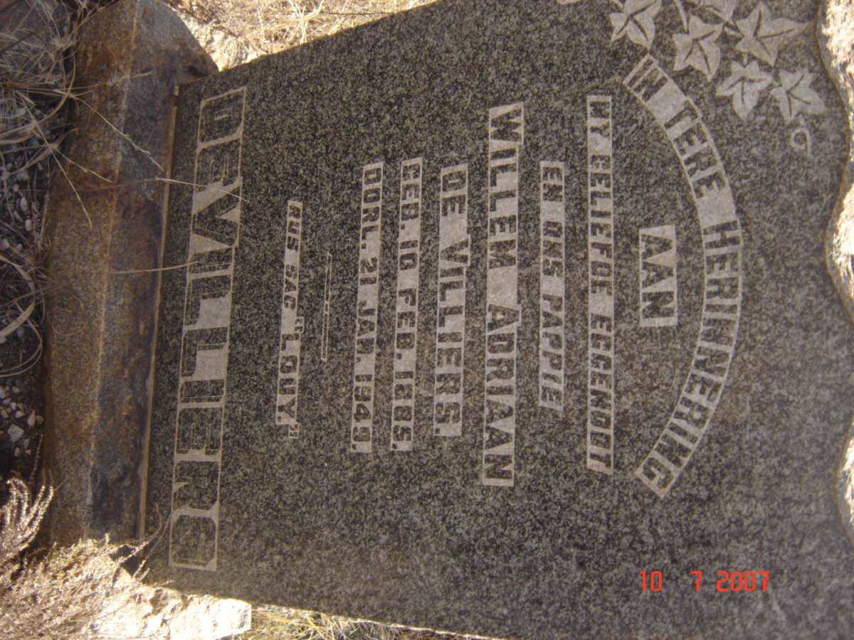 VILLIERS Willem Adriaan, de 1885-1949