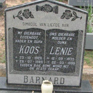 BARNARD Koos 1928-1989 &amp; Lenie 1935-1999
