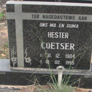 COETSER Hester 1904-1995