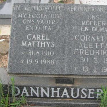 DANNHAUSER Carel Matthys 1910-1988 &amp; Cornelia Aletta Fredrika 1918-1990