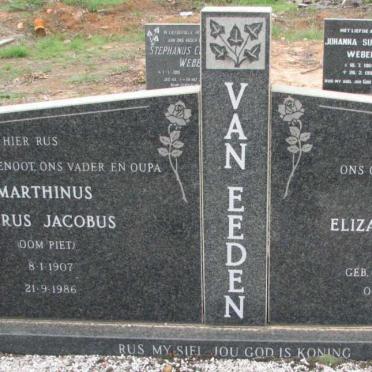 EEDEN Marthinus Petrus Jacobus, van 1907-1986 &amp; Susanna Elizabeth Margaretha OOSTHUIZEN 1919-1990