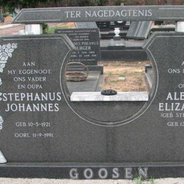GOOSEN Stephanus Johannes 1921-1991 &amp; Aletha Elizabeth STEENKAMP 1930-