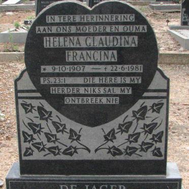 JAGER Helena Glaudina Francina, de 1907-1981