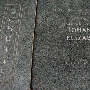 SCHUTTE Stephanus Johannes Paulus 1905-1994 &amp; Johanna Elizabeth 1915-2004
