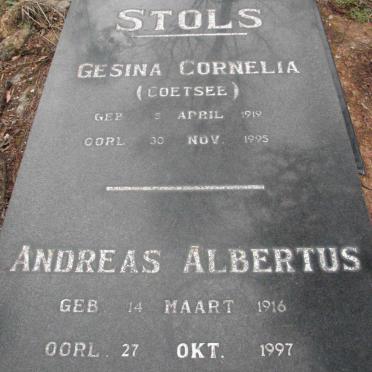 STOLS Andreas Albertus 1916-1997 Gesina Cornelia COETSEE 1919-1995