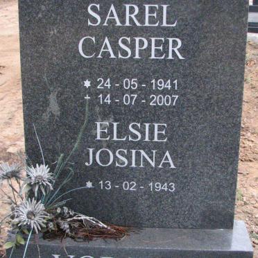 VORSTER Sarel Casper 1941-2007 &amp; Elsie Josina 1943-
