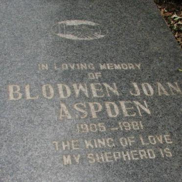 ASPDEN Blodwen Joan 1905-1981