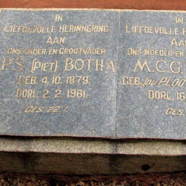 BOTHA J.P.S. 1879-1961 &amp; M.C.G. DU PLOOY 1884-1961