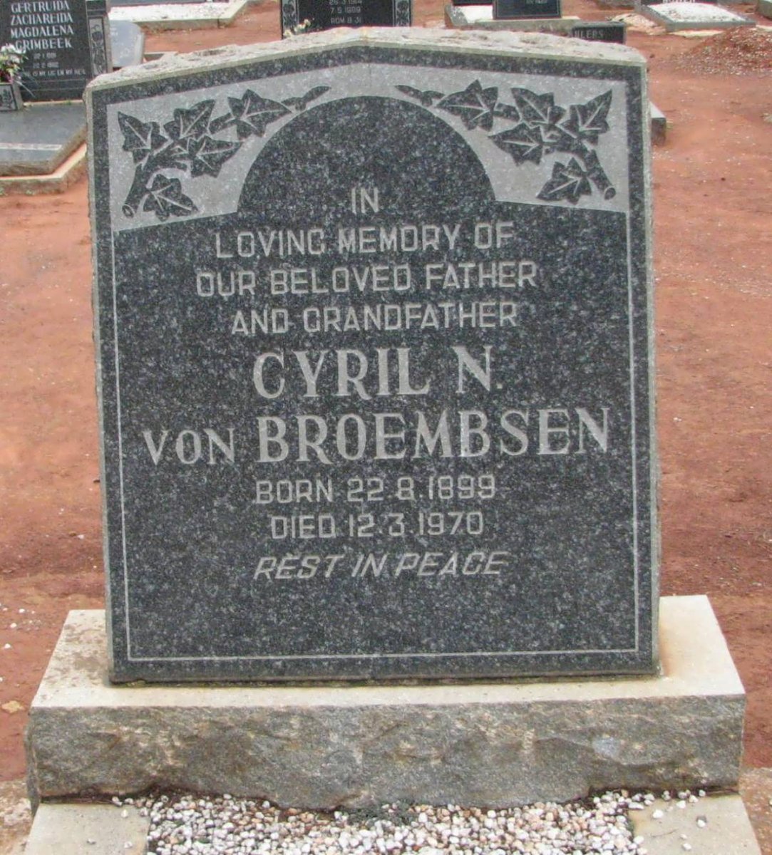 BROEMBSEN Cyril N., von 1899-1970