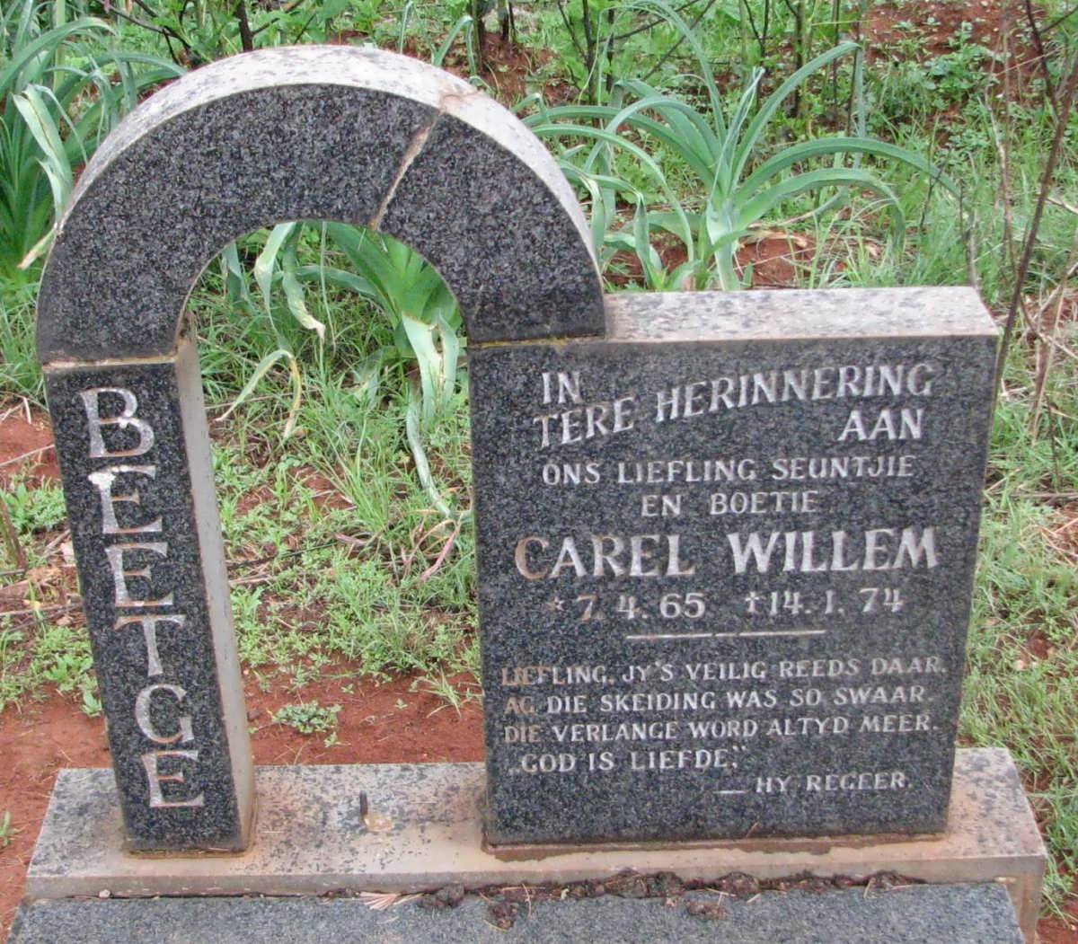 BEETGE Carel Willem 1965-1974