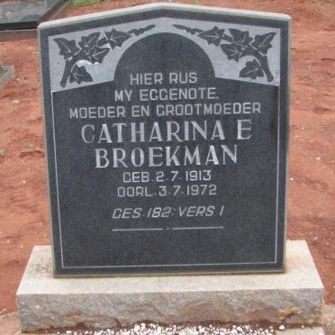 BROEKMAN Catharina E. 1913-1972