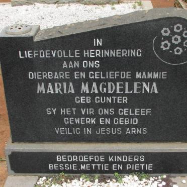 ? Maria Magdalena nee GUNTER