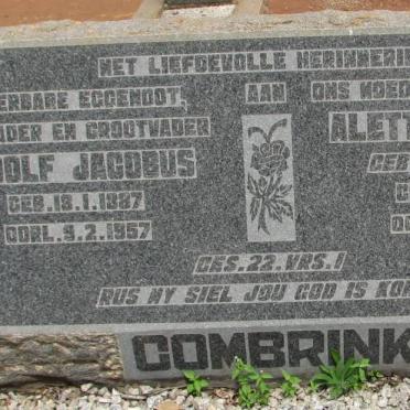 COMBRINK Rudolf Jacobus 1887-1957 &amp; Aletta Catharina ENGELBRECHT 1887-1962