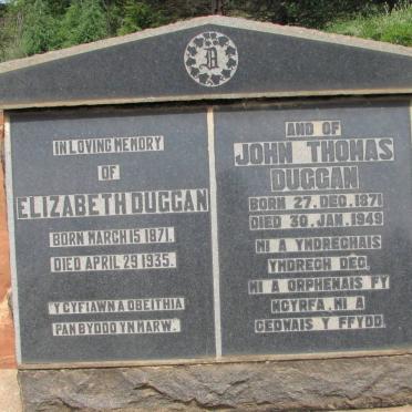 DUGGAN John Thomas 1871-1949 &amp; Elizabeth 1871-1935