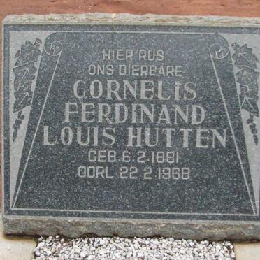 HUTTEN Cornelis Ferdinand Louis 1881-1968