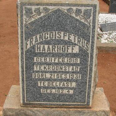 HAARHOFF Francois Petrus 1919-1931