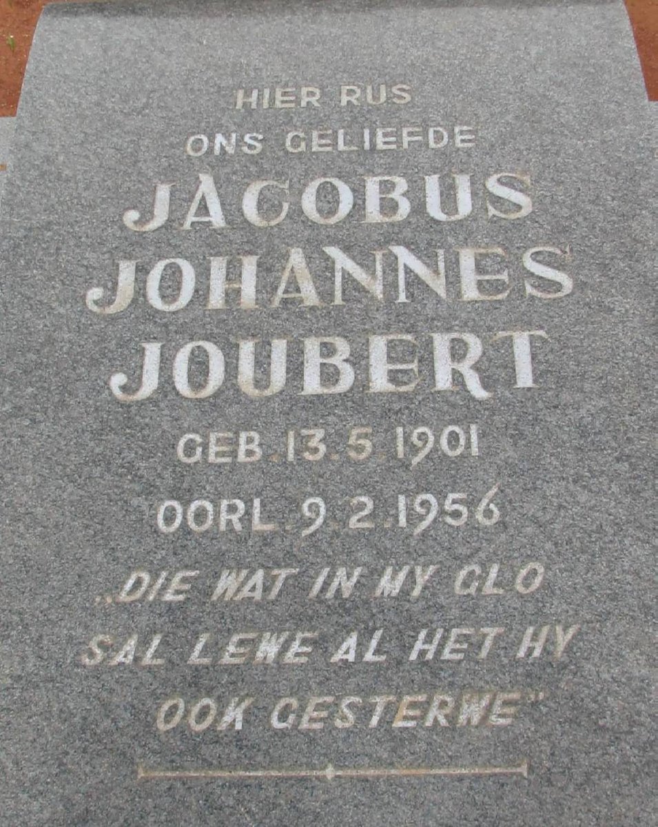 JOUBERT Jacobus Johannes 1901-1956