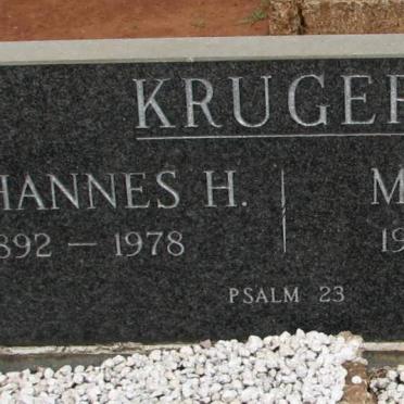 KRUGER Johannes H. 1892-1978 &amp; Maria M. 1900-1985