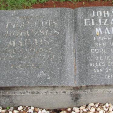 MARAIS Francois Johannes -1973 &amp; Johanna Elizabeth BOTHA 1914-1996