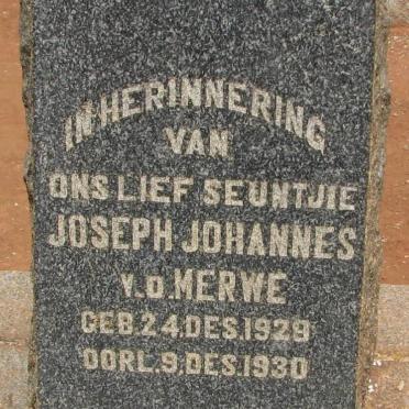 MERWE Joseph Johannes, v.d. 1929-1930
