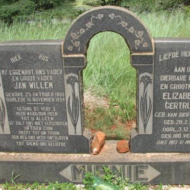 MIENIE Jan Willem 1869-1954 &amp; Elizabeth Gertruida van der SCHYFF 1876-1958