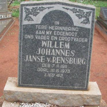 RENSBURG Willem Johannes, Janse van 1911-1973